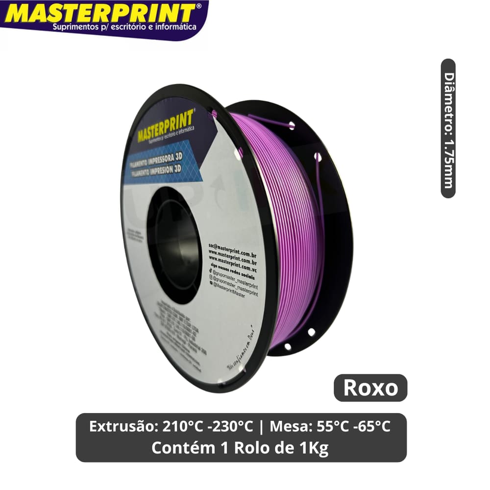Filamento 3D - PLA Roxo - Rolo 1KG (1.75mm)