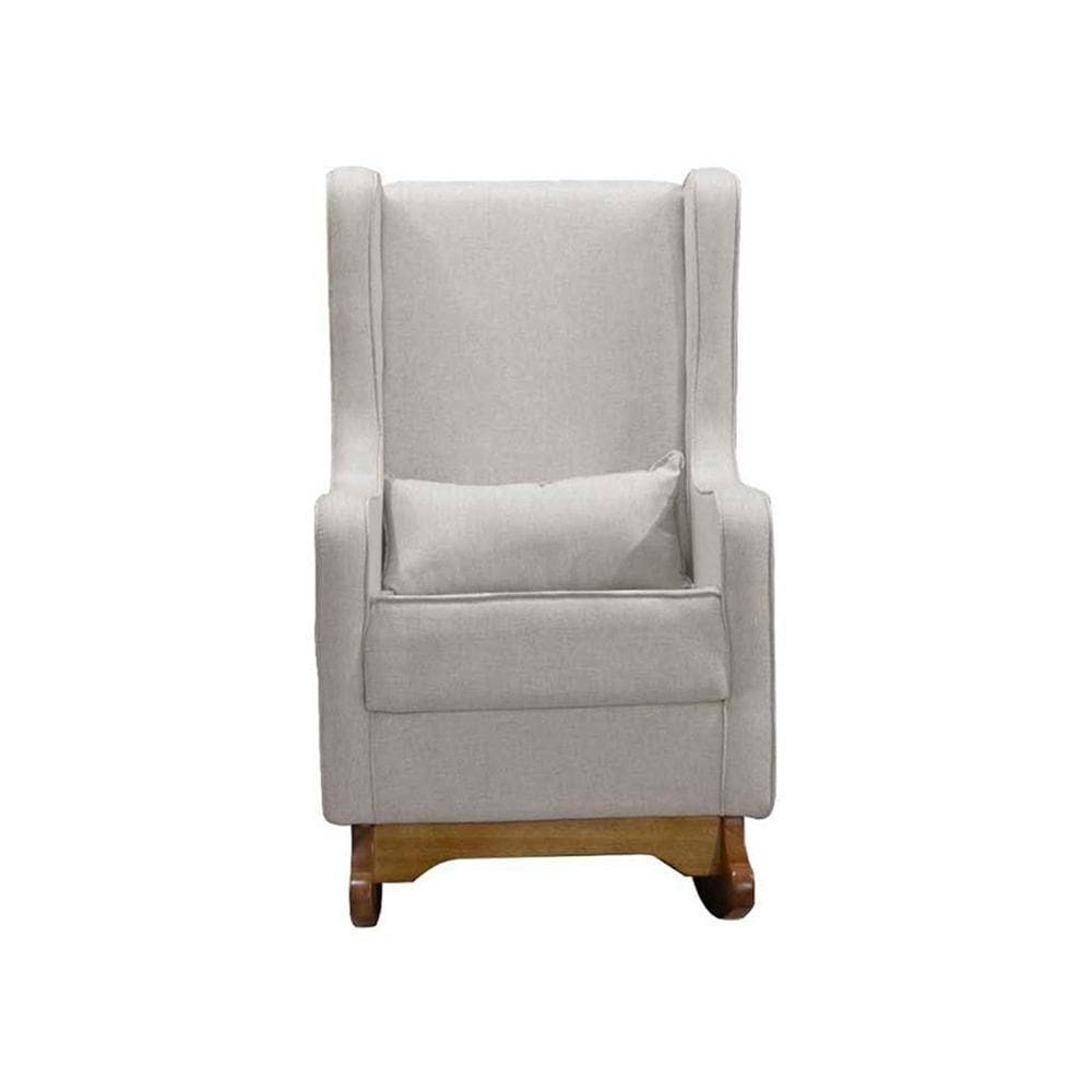 Poltrona De Leitura Retrô Linho Ds Home Linho Bege