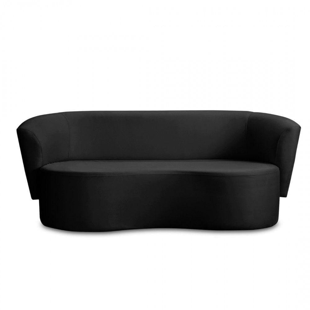 Sofá Orgânico Curvo Living 2 Lugares 160 Star Confort Preto Veludo