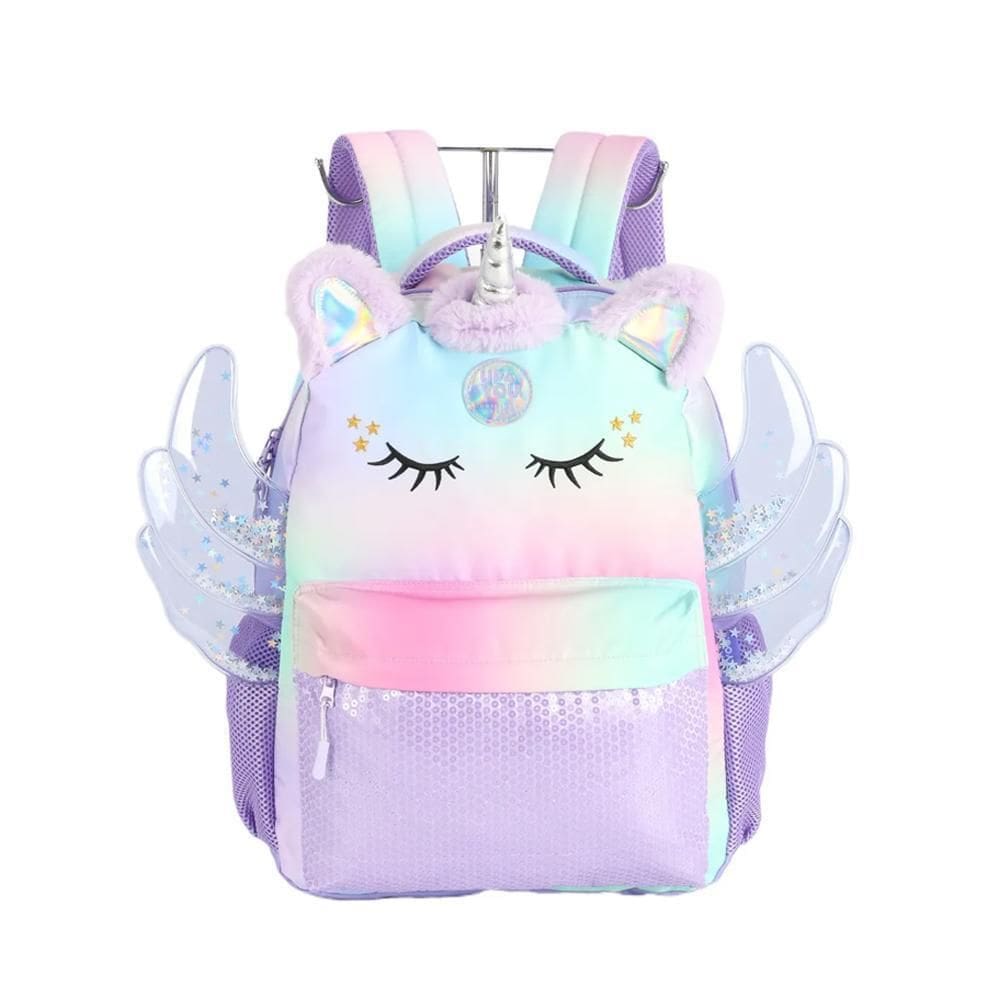 Mochila De Costas Lanç. Unicórnio Com Asa Violeta - Luxcel