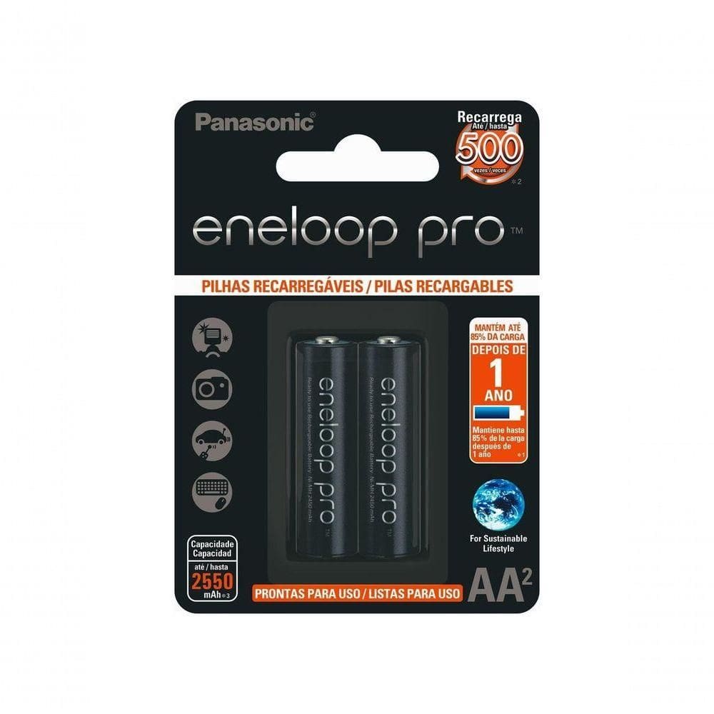 Pilha Recarregável Eneloop Pro Aa 2550mah Blister Com2