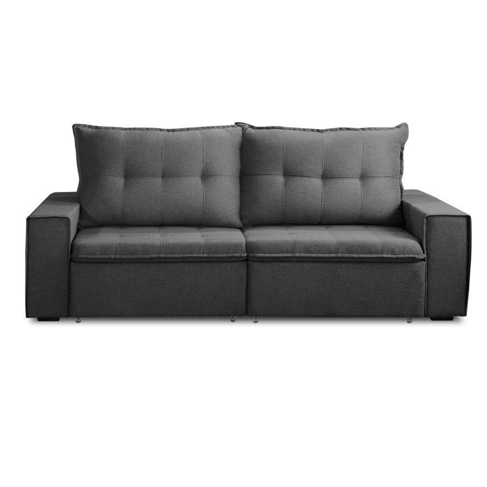 Sofá Retrátil Reclinável Valentino 2,10m Linho Star Confort