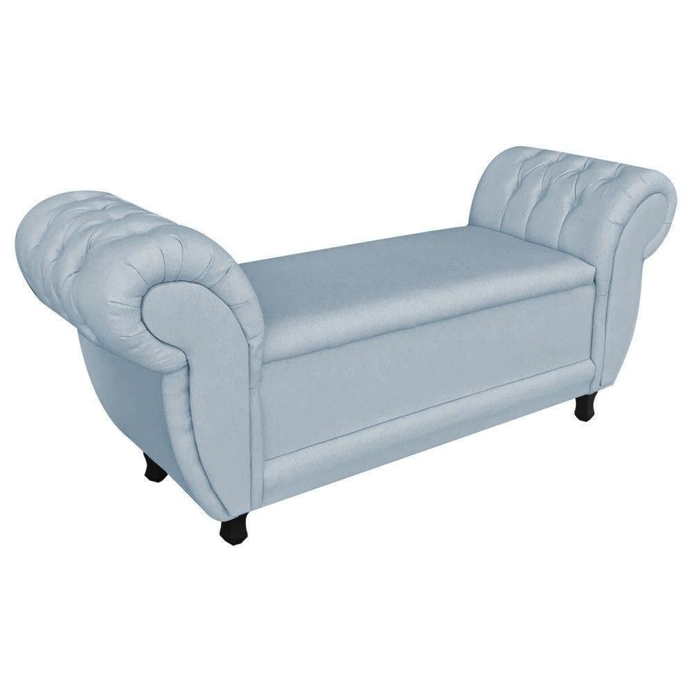 Recamier Baú Grécia 140 Cm Linho M11 - D`rossi A05 Cinza