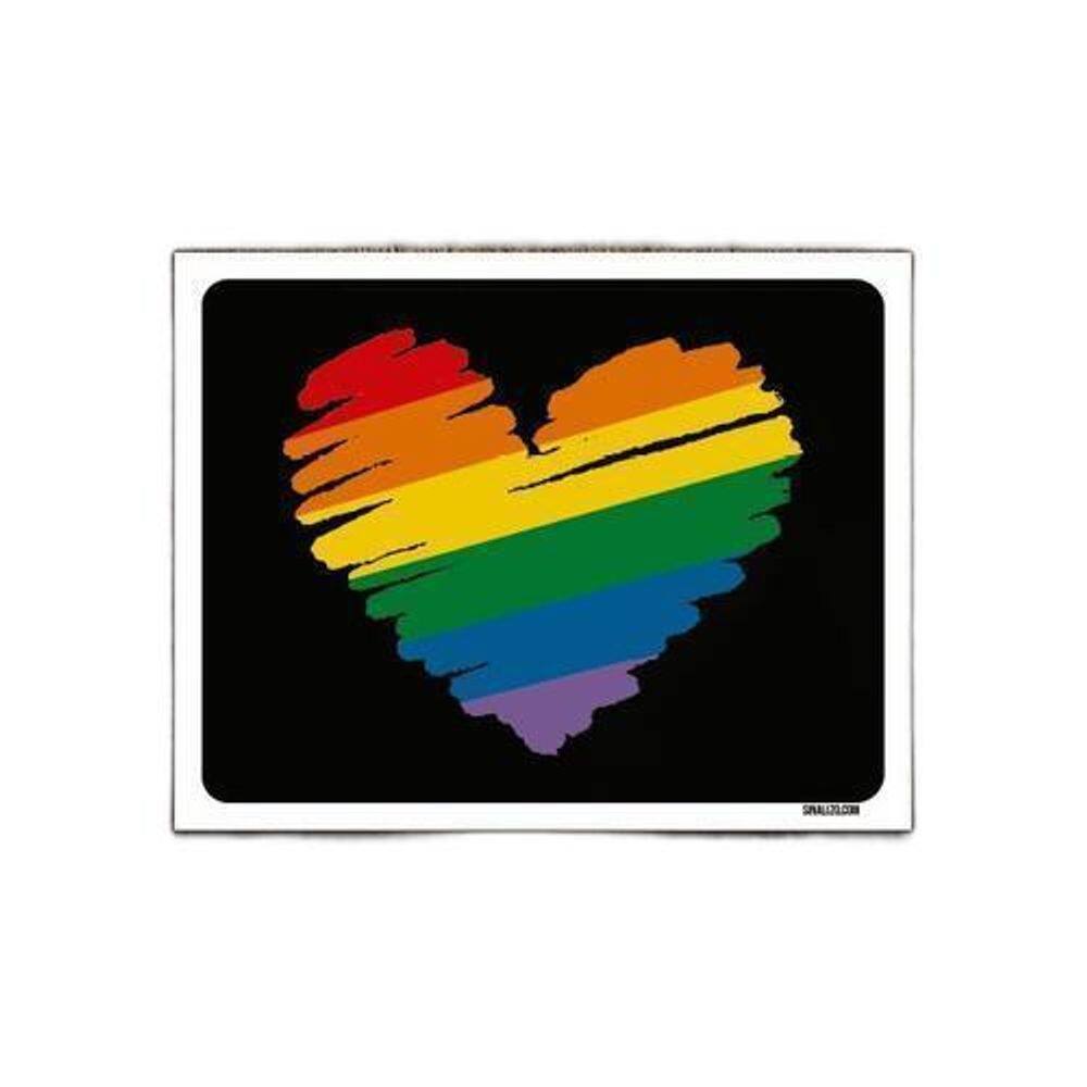Kit 3 Placas Decorativa - Diversidade Coração Arco Iris