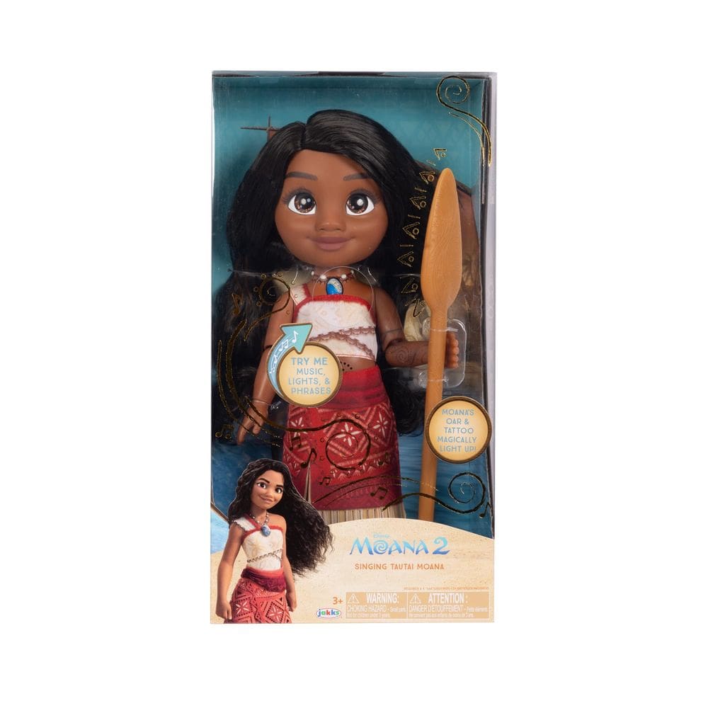 Boneca Disney Moana 2 Cantando Moana com Remo Iluminado 35 cm com 3 pilhas AAA
