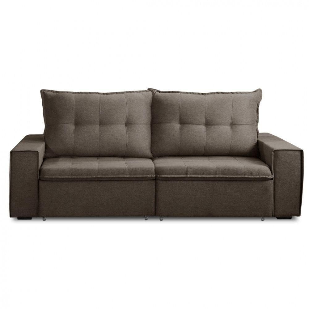 Sofá Retrátil Reclinável Valentino 2,10m Linho Star Confort