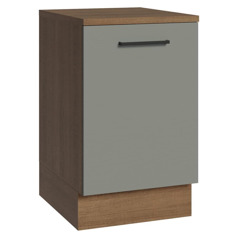 Balcão de Cozinha 50cm 1 Porta Rustic/Cinza Agata Madesa