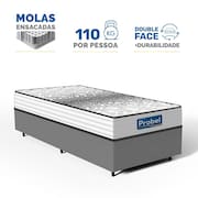 Cama Box com Colchão de Molas Ensacadas Double Face Essence Probel Solteiro 88cm