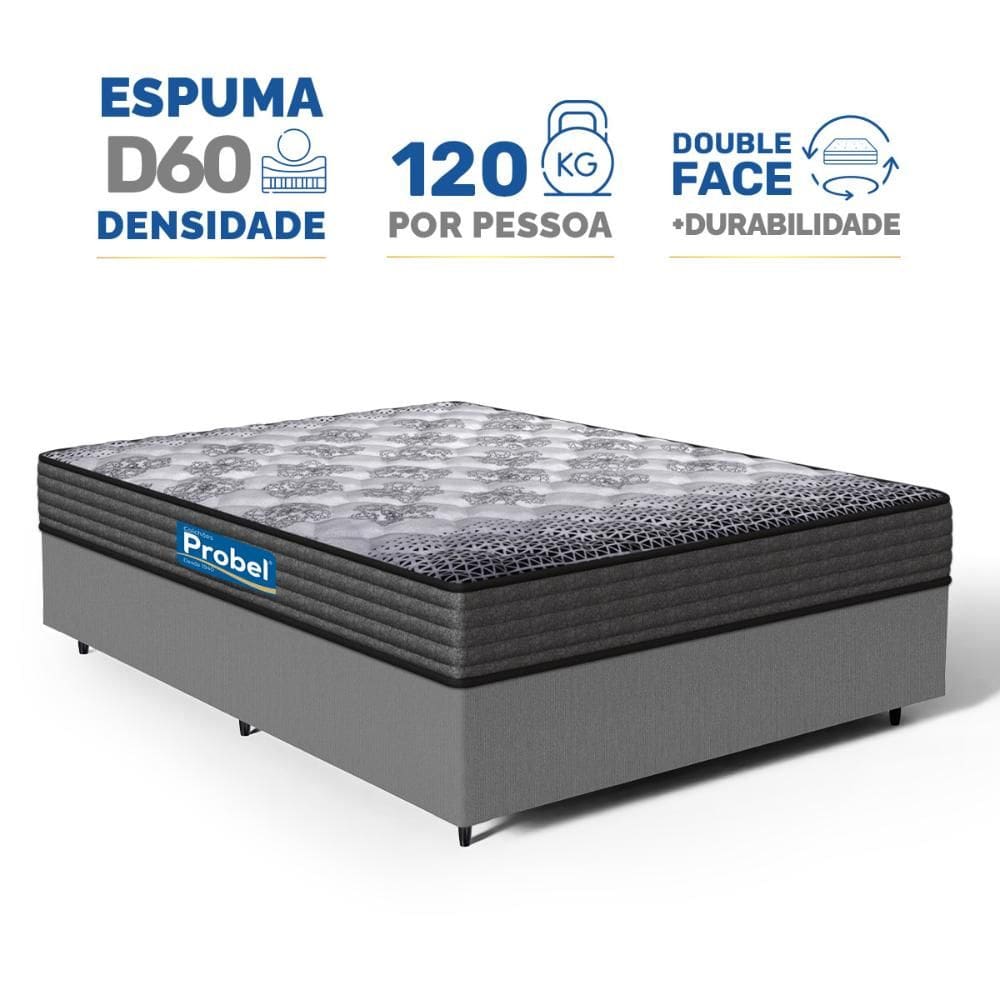 Cama Box com Colchão de Espuma D60 Double Face Guarda Costas Comfort Force Probel Casal 138cm