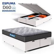 Cama Box Baú com Colchão de Espuma D60 Double Face Guarda Costas Comfort Force Probel Queen 158cm