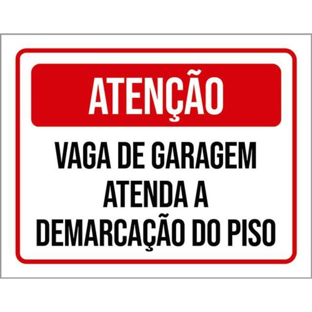 Kit 3 Placas Atenção Vaga Garagem Atenda Demarcação Piso