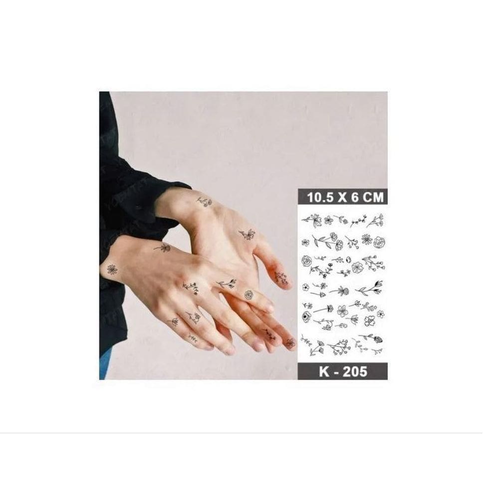 Tatoo Temporária Delicada Cartela Desenhos Modelo