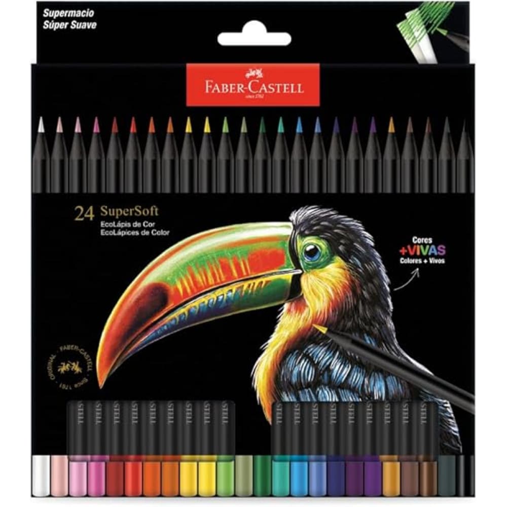 Lápis De Cor FaberCastell Ecolápis Supersoft 210724 24 cores