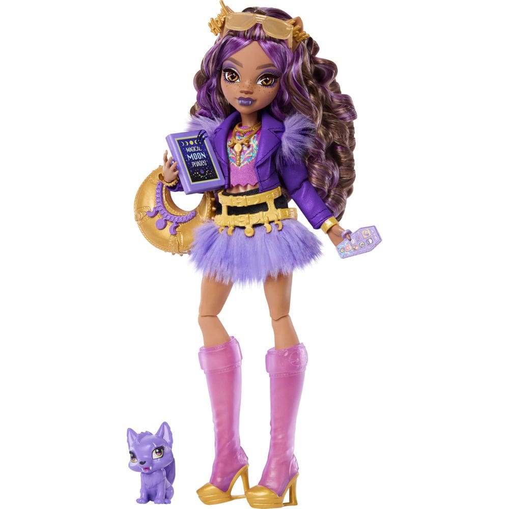 Boneca Monster High Clawdeen Wolf com Jaqueta Moto Roxa