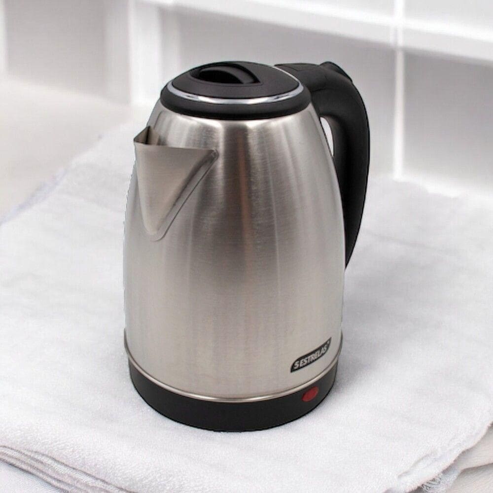 Chaleira Elétrica 1,8L Em Inox Escovado 220V 1500w Rápida Fervura