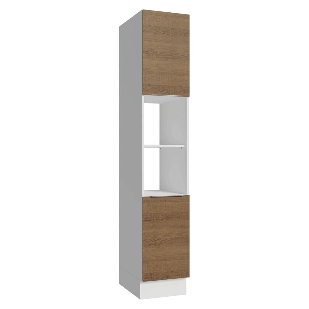 Paneleiro 40 cm 2 Portas e 2 Nichos Branco/Rustic Stella Madesa