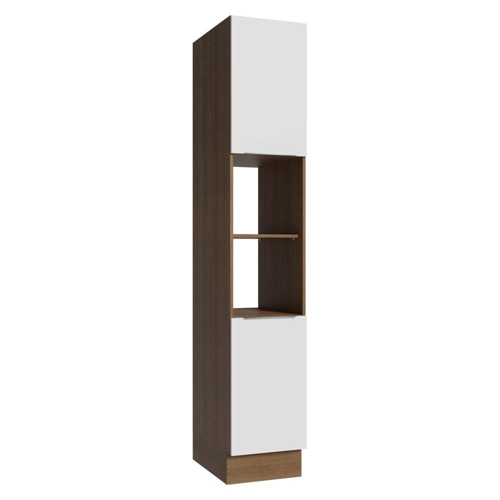 Paneleiro 40 cm 2 Portas e 2 Nichos Rustic/Branco Stella Madesa
