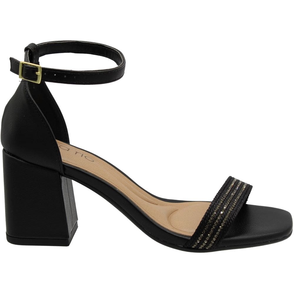 Sandália Salto Médio Grosso Beira Rio Tira Cintilante Feminina