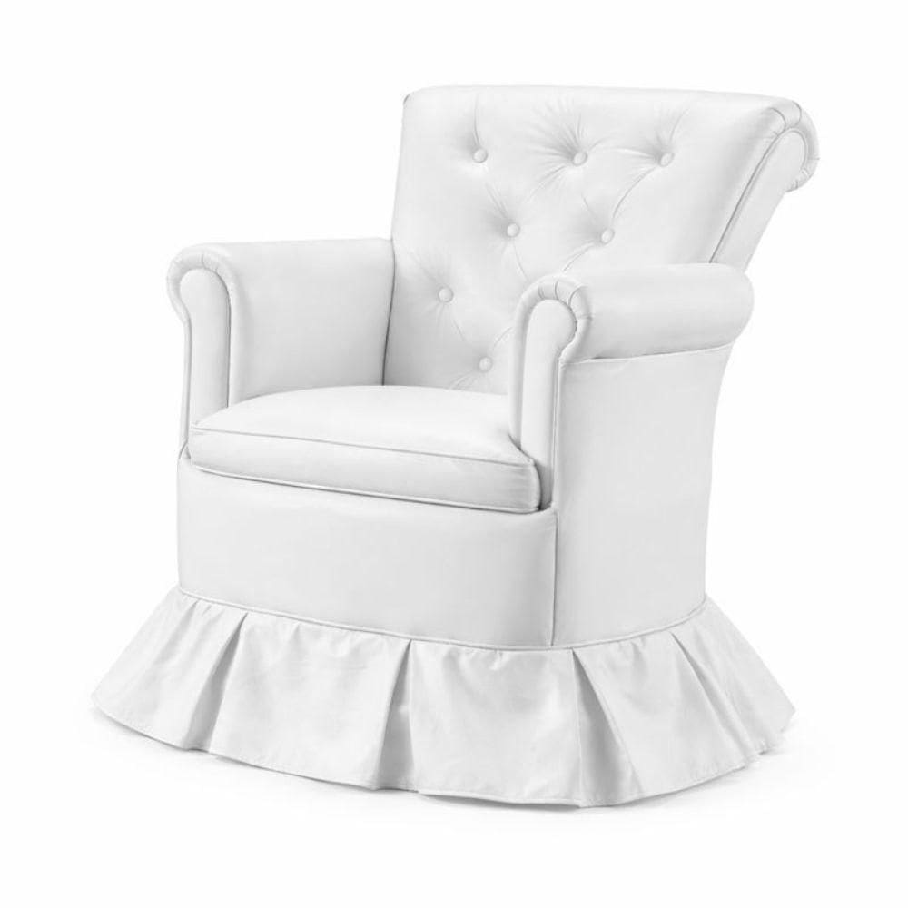 Cadeira Poltrona Balanço Amentação Confortável Quarto Descanso Sala Leitura Corino Branco