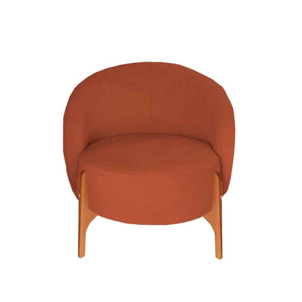 Poltrona Decorativa Luxo Ariela Bouclê Ds Home Bouclê Terracota