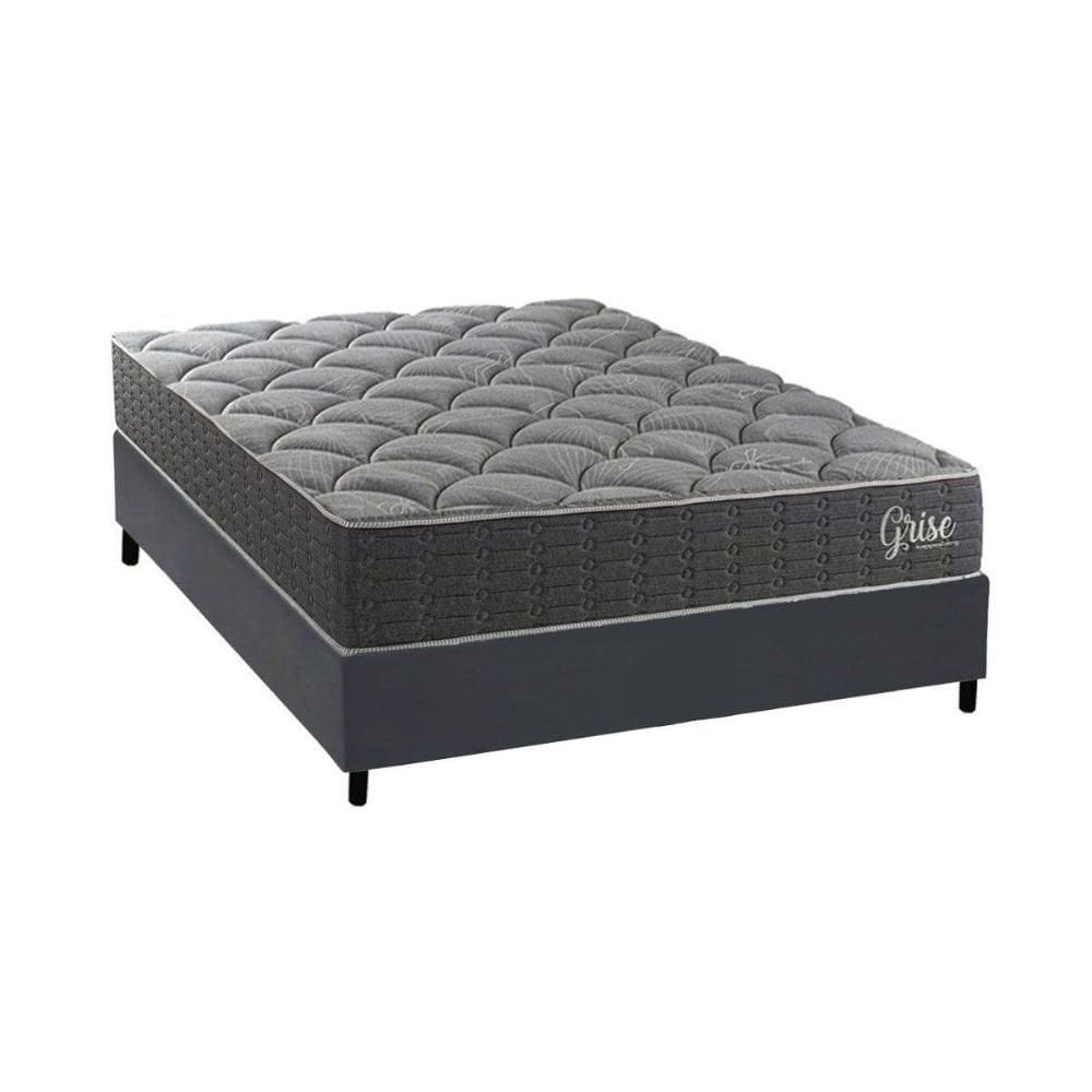 Cama Box NOVO + Colchão Ortopédico Kappesberg D40 Anatômico Grise + Base CRC Corano Gray