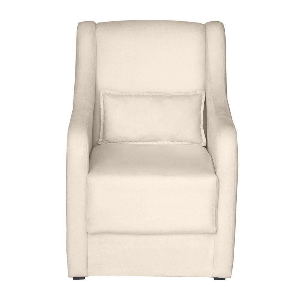 Poltrona Para Amamentação Glamour Com Almofada Bege