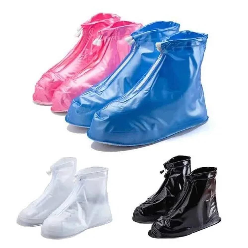 Capa De Chuva Sapato Tenis Moto Protetor Impermeavel Bota Ajustavel Com Ziper Motoqueiro Calcados Trilha Cor:azul;uso:xx