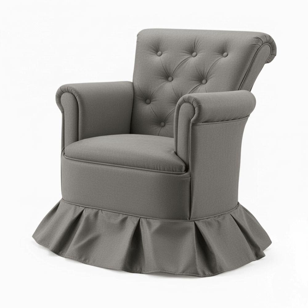 Poltrona Amentação Confortável Com Balanço Descanso Quarto Bebê Aconchego Suede Cinza