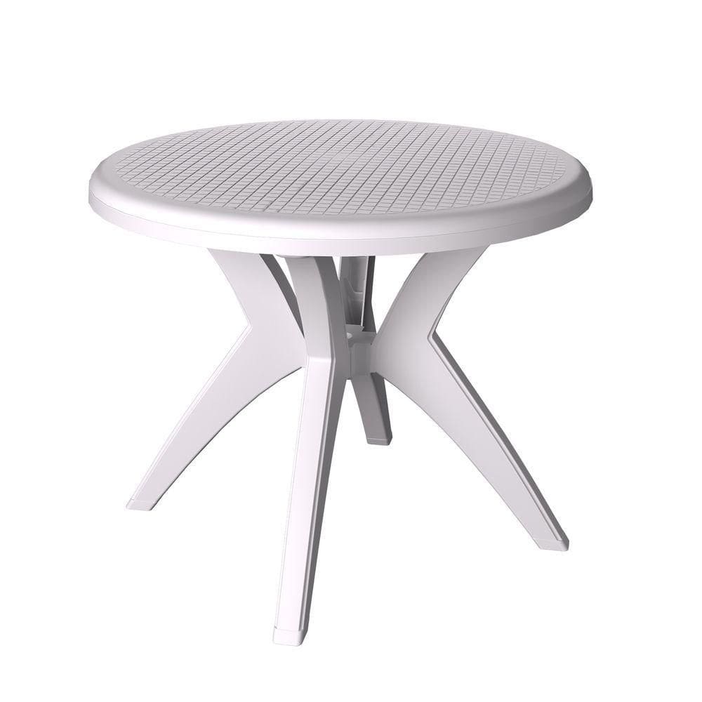 Mesa Redonda Jardim/varanda Deluxe Polipropileno Cor:branco