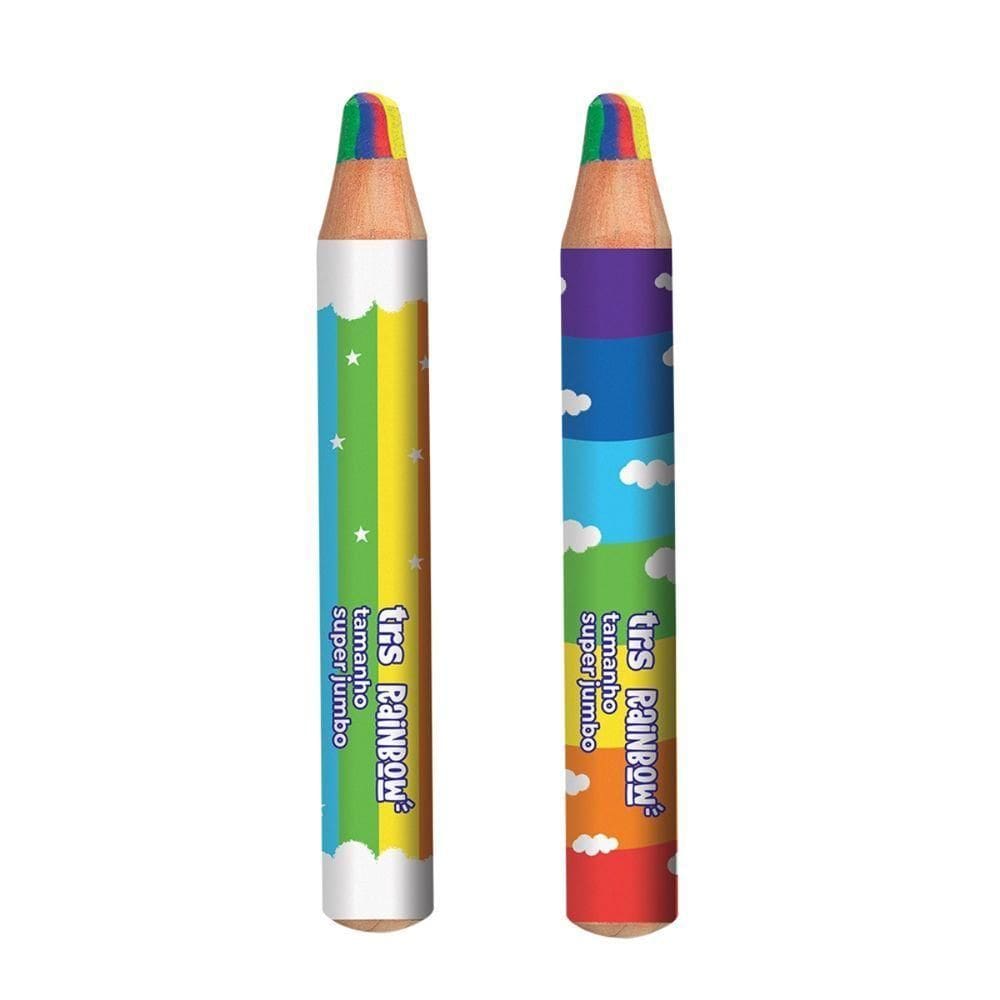 Lápis De Cor Jumbo Rainbow Tris Mina Multicolorida Corpo Hexagonal Cores Incríveis