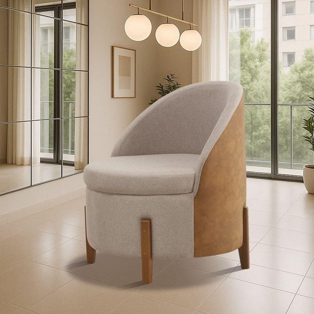 Poltrona Luxo Redonda Rubi Compose Sala, Quarto Recepçao