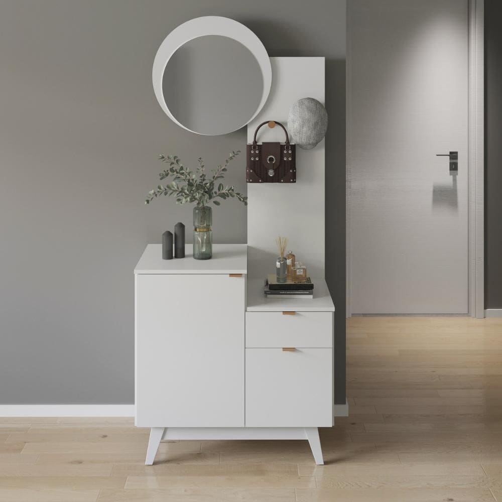 Aparador com Espelho 80cm 2 Portas e 1 Gaveta Flex Retrô Multimóveis CR50222