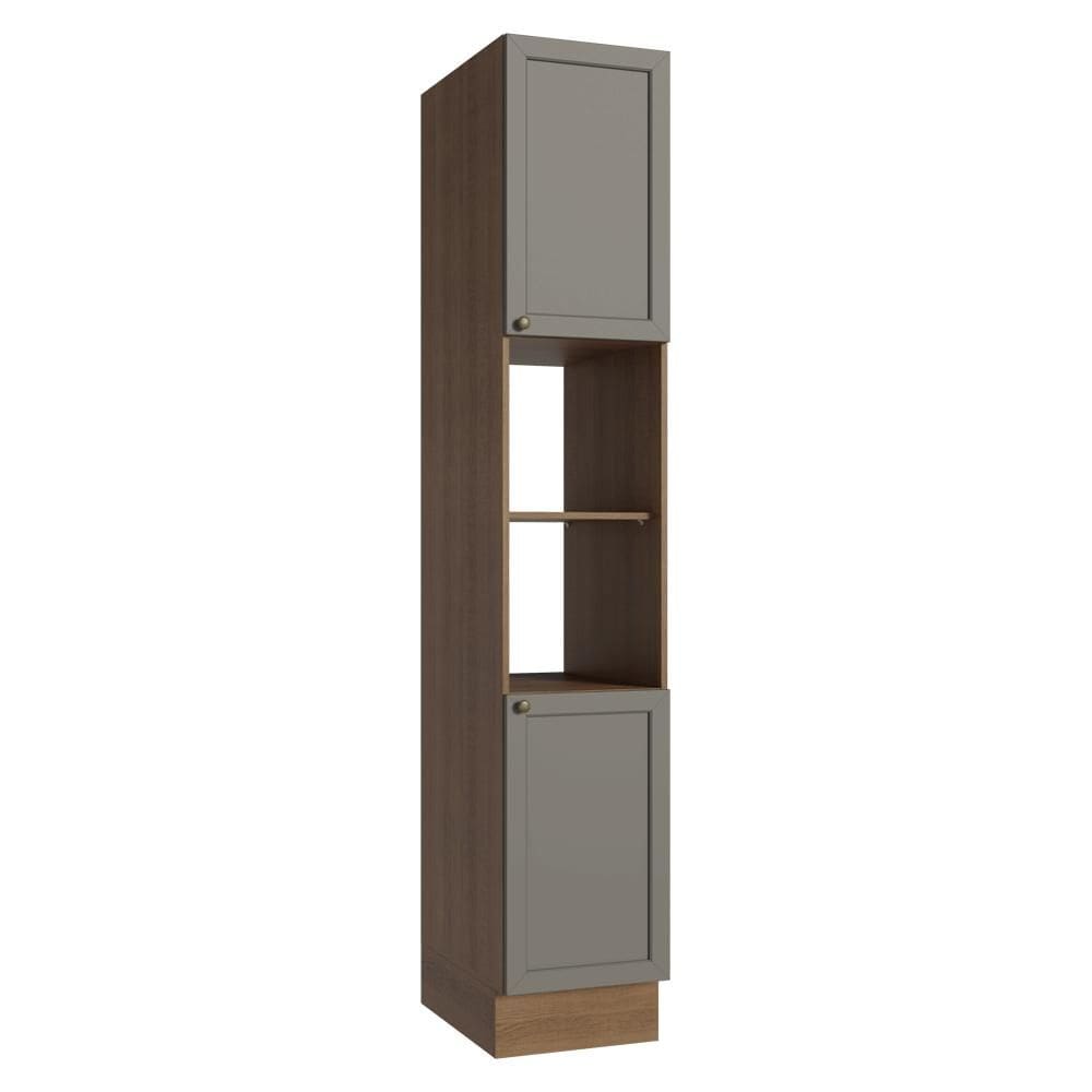Paneleiro 40 cm 2 Portas e 2 Nichos Rustic/Cinza Vik Madesa