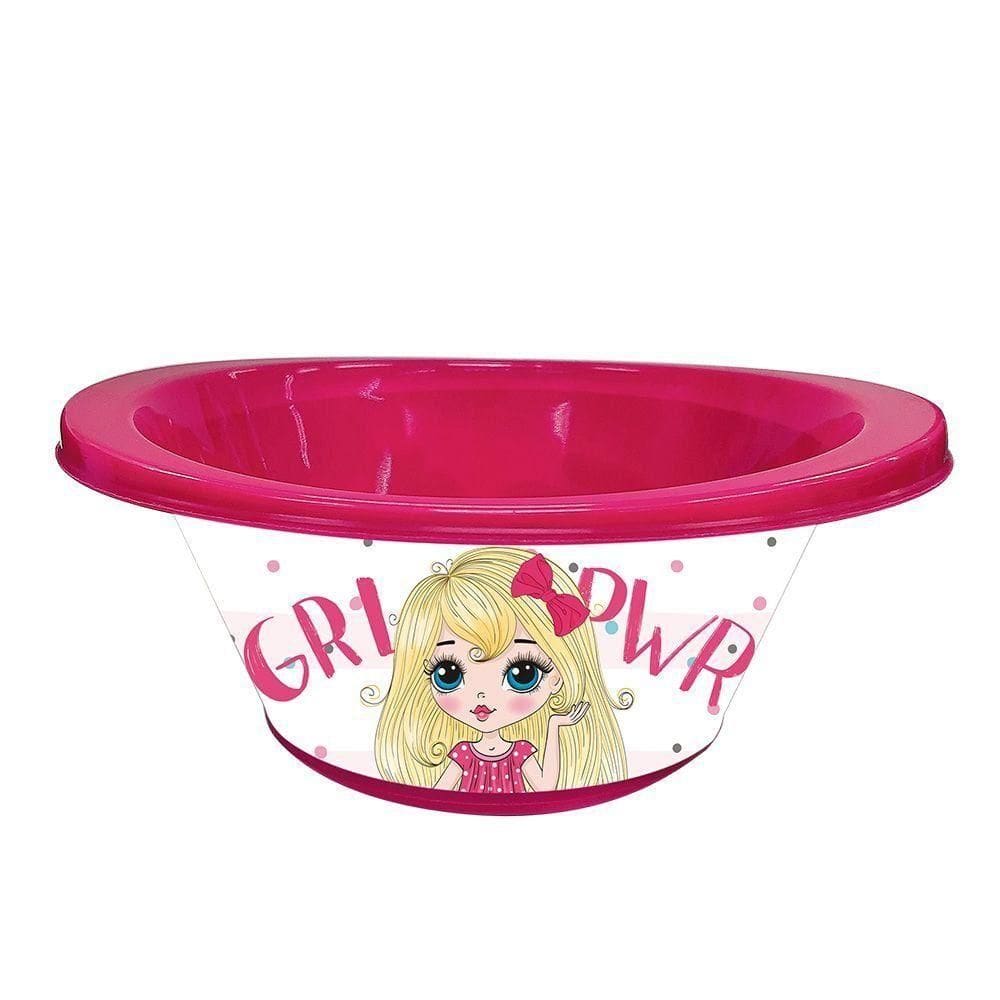 Bowl Infantil 550ml Girl Power Bpa Free Plasvale Rosa