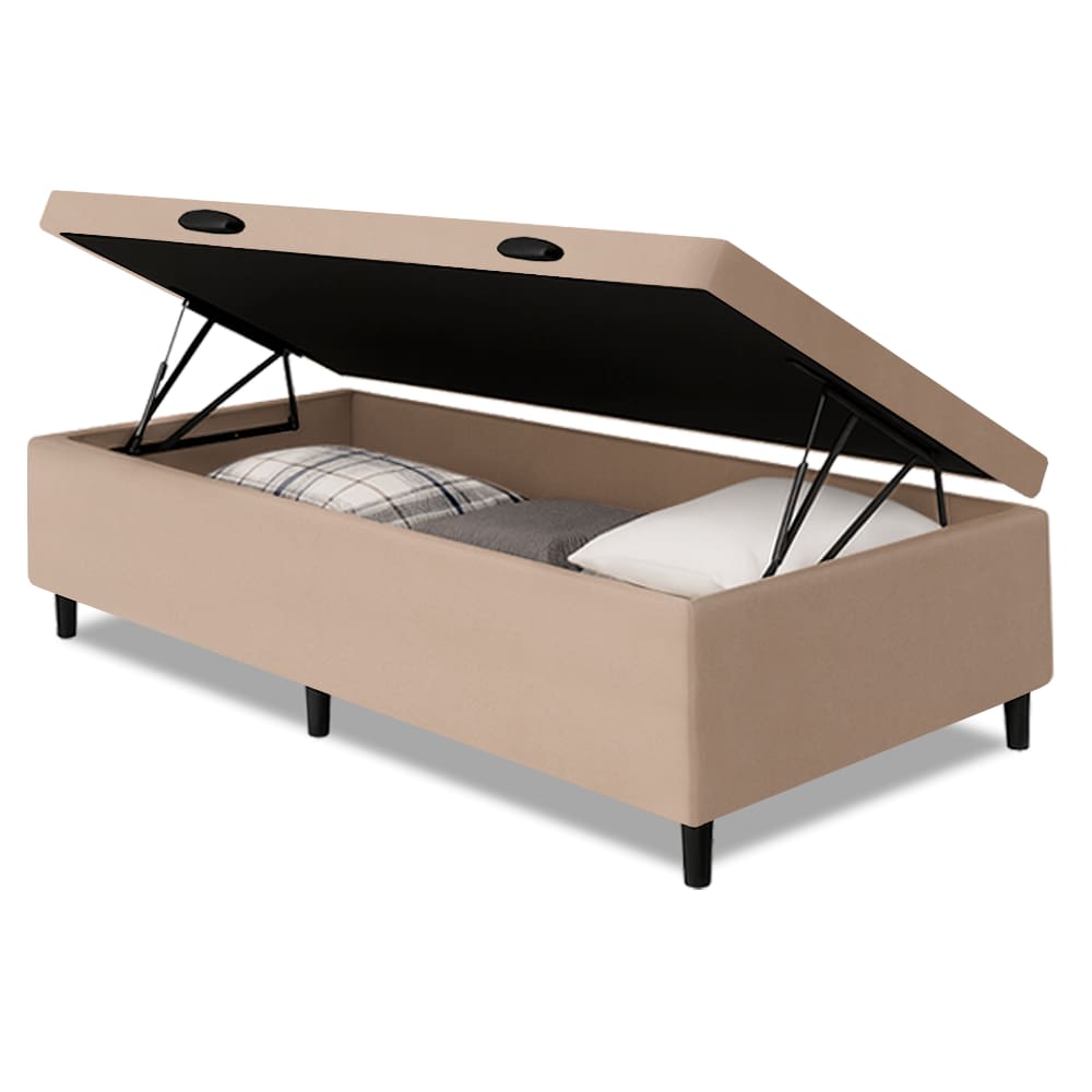 Cama Box Com Baú Solteiro 0,88m com 41cm de Altura Prince