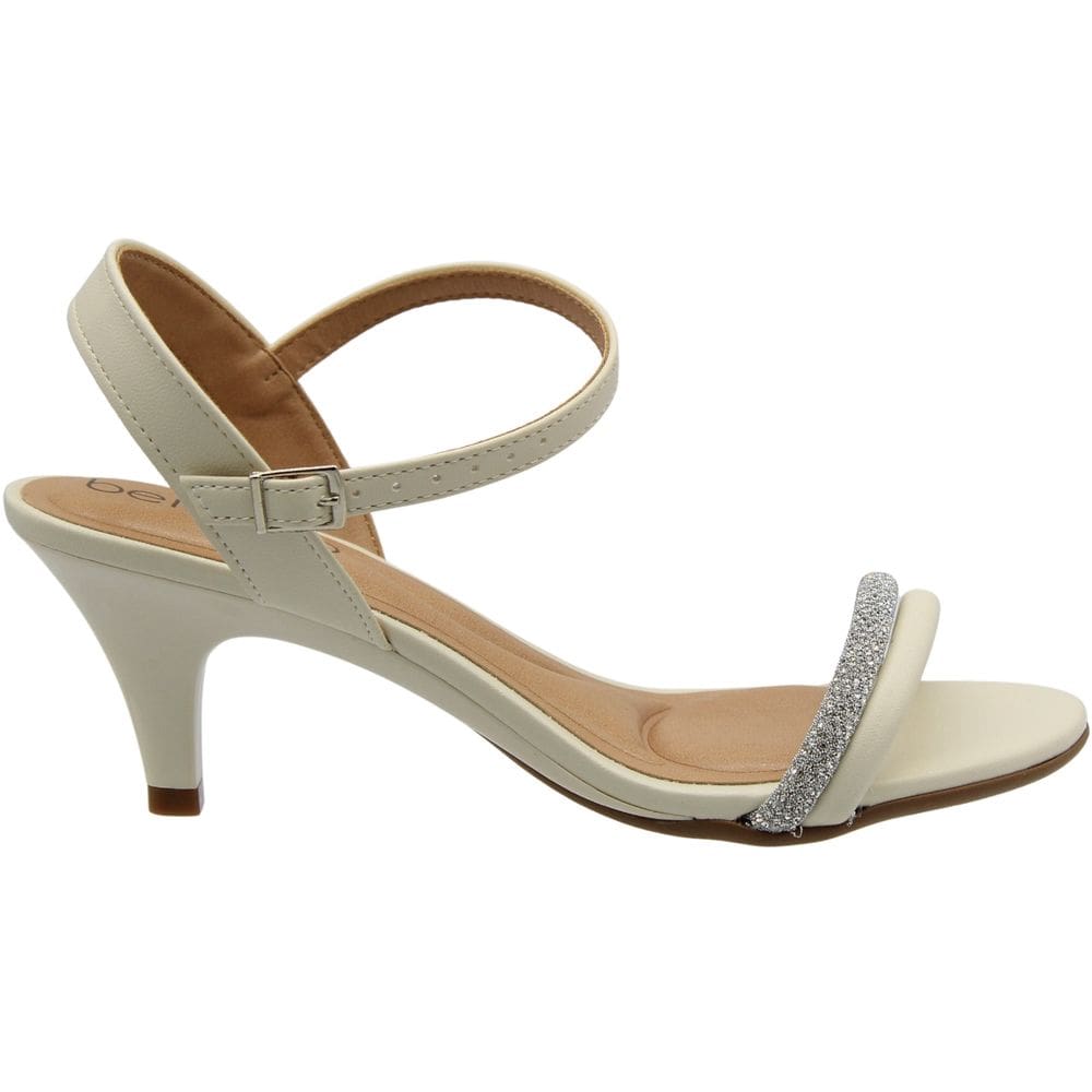 Sandália Salto Médio Beira Rio Strass Napa Tiras Feminina