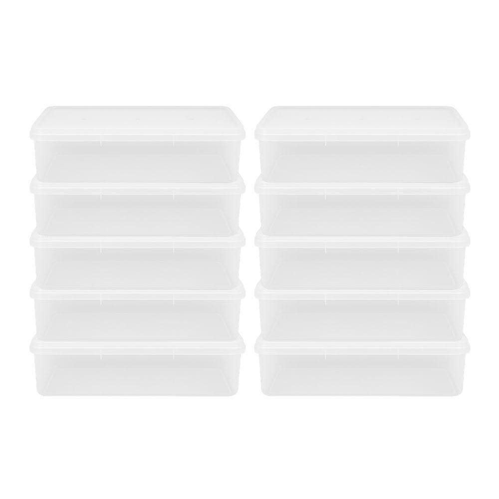 Kit 10 Caixas Herméticas Plásticas Empilháveis 11l Transparente