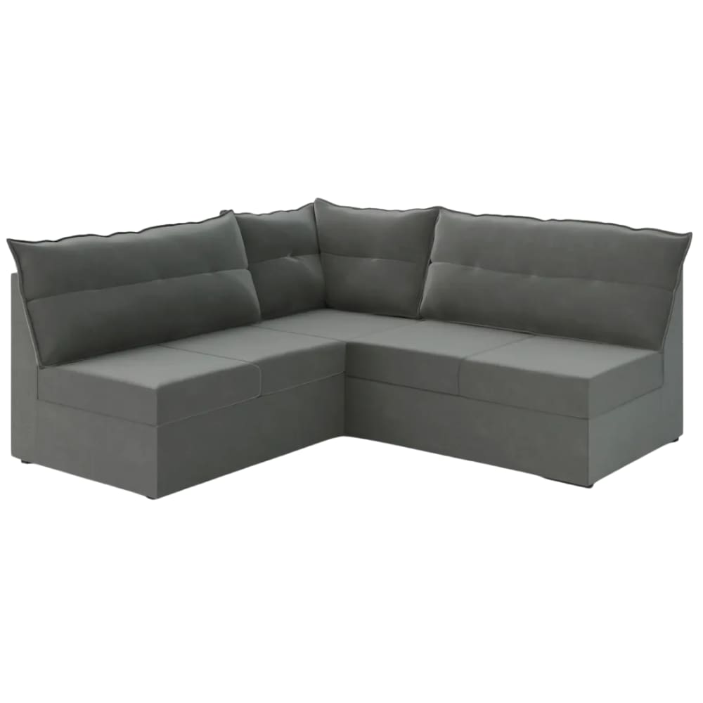 Sofá de Canto 5 Lugares Renaut Suede Cinza Mamflex