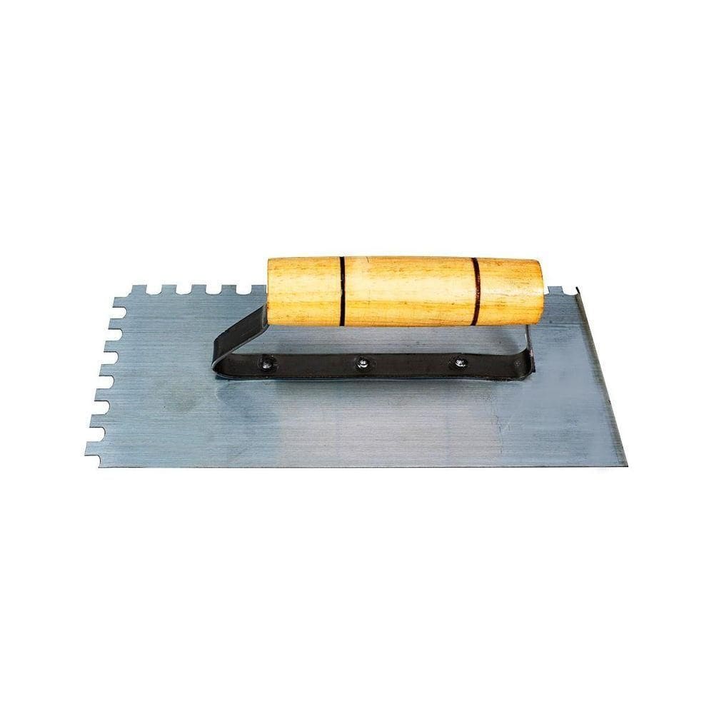 Desempenadeira Dentada Em Aço Carbono Cimento Reboco 25x12cm