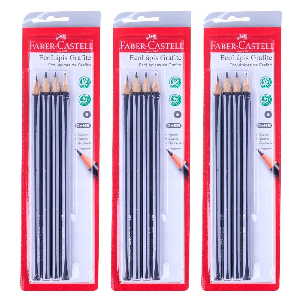 Kit de Lápis Grafite Faber-Castell Max Preto Nº2 com 12 Unidades