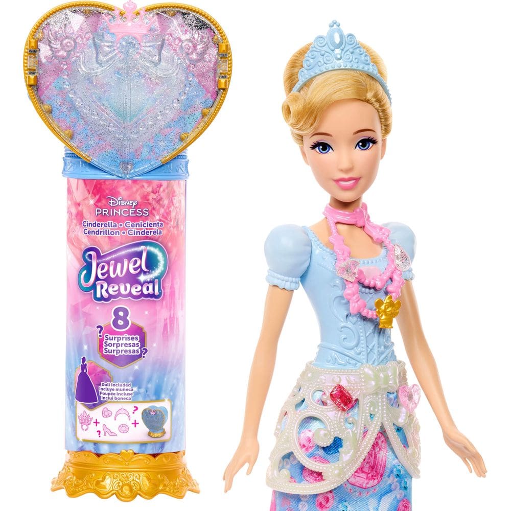 Boneca Fashion Mattel Disney Princesa Cinderela com 8 Surpresas