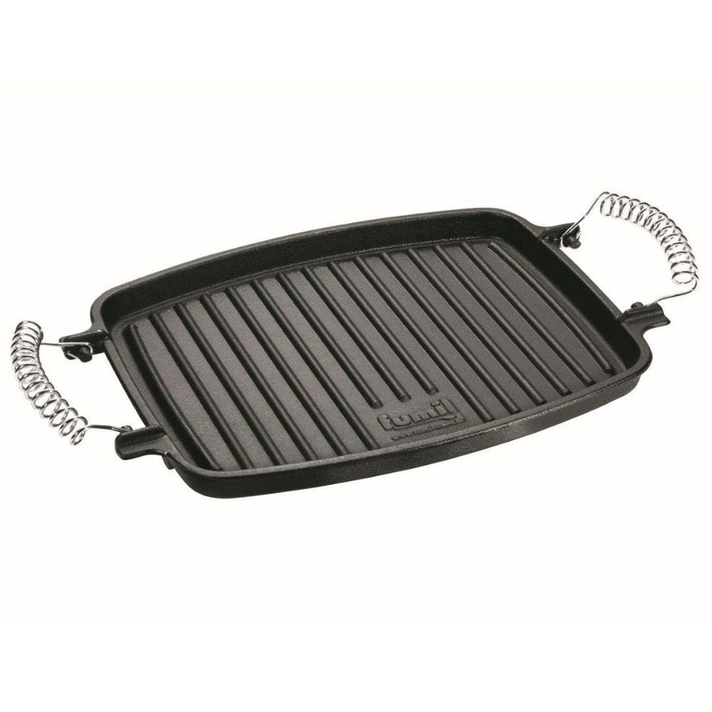 Chapa grill 31x24,5cm alça espiral ferro fundido Panela Mineira