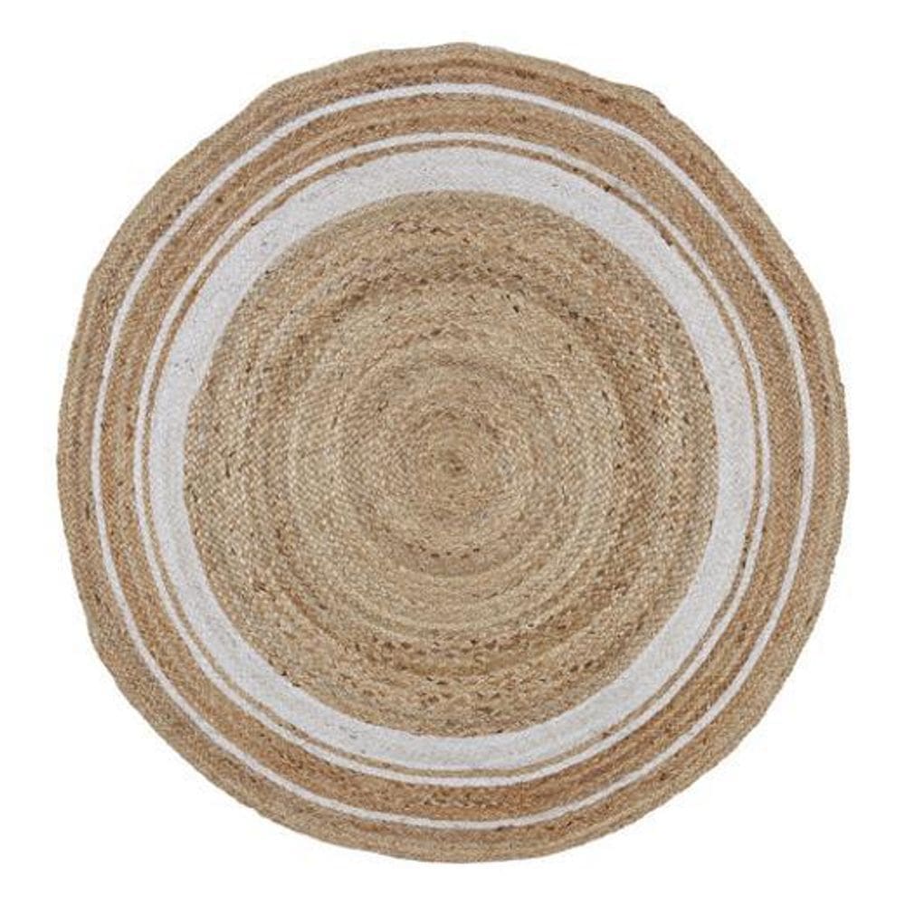 Tapete Liso Redondo Juta Premium Bege 100X100 Cm Inspire