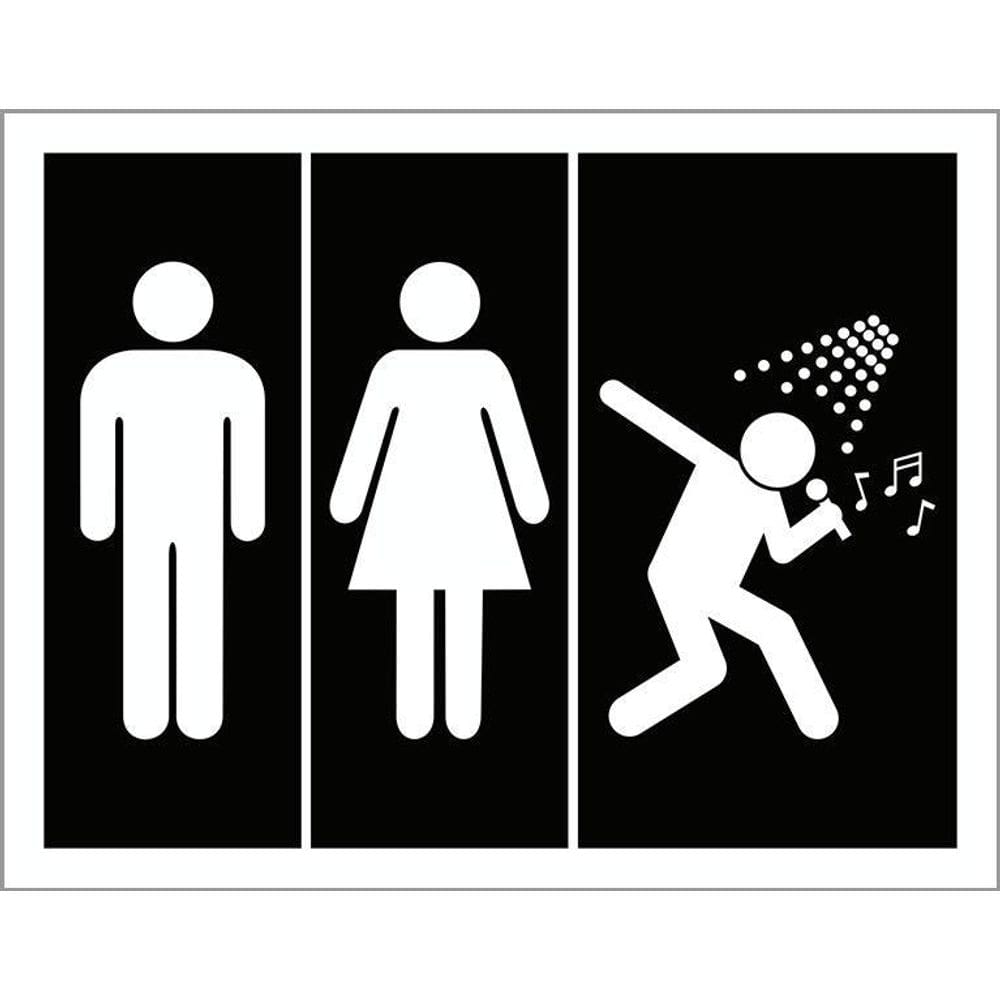 Placa Decorativa - Banheiro Cantando No Chuveiro  36X46