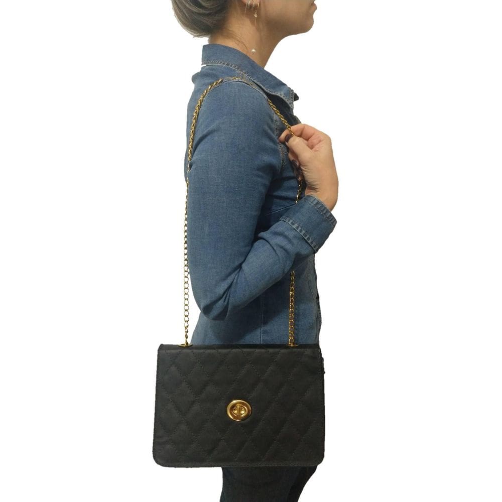Bolsa Matelasse Topgrife Couro Preto