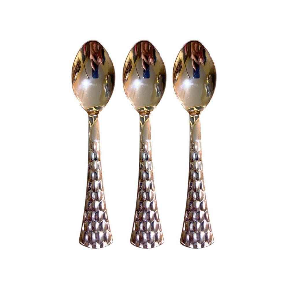 Kit 24 Colheres Descartável De Luxo Plástico Rose 13.8Cm