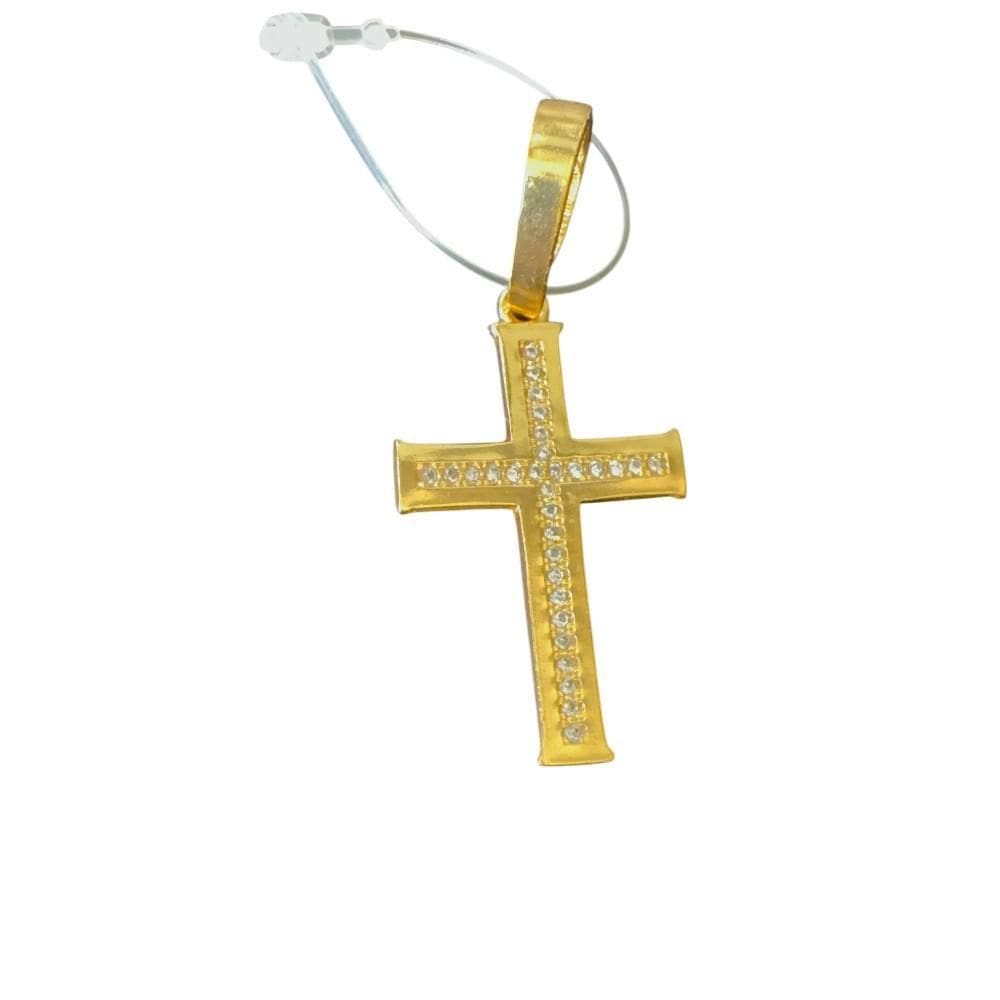 Pingente Cruz Cravejada - Banhado A Ouro 18K