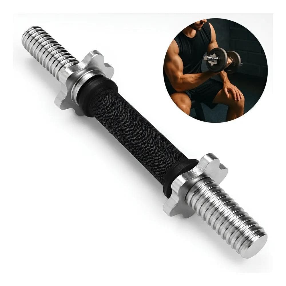 Barra Halter Pegada Conforto Aço Inox Rosca Sem Anilha Braço