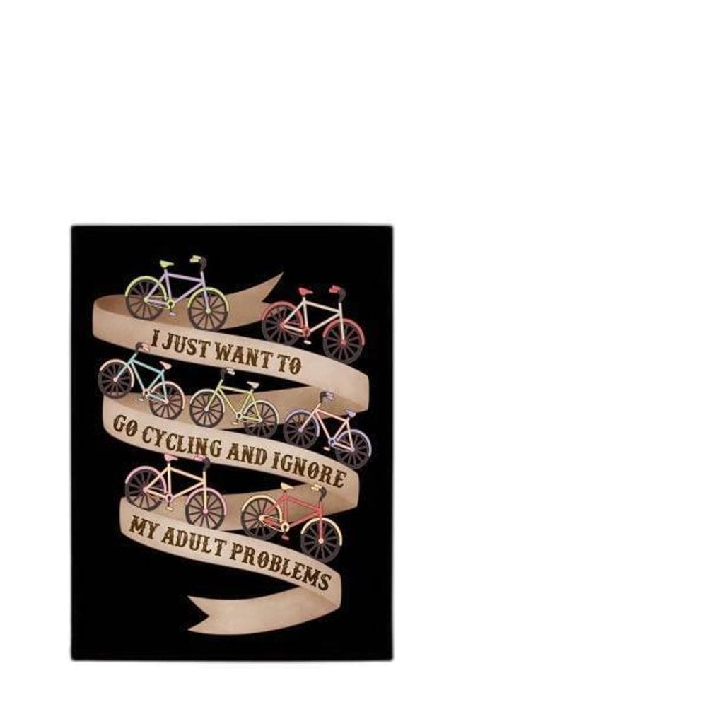 Quadro Pedalar Esquecer Os Problemas 33X24Cm Vidro Preta