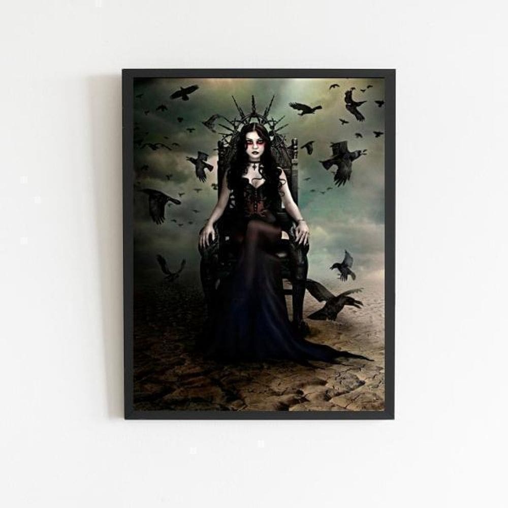 Quadro Pombagira Maria Quitéria 33X24Cm - Com Vidro Preta